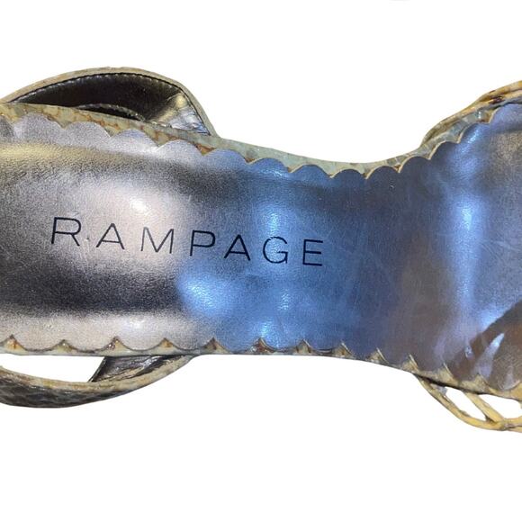 Rampage Rebecca Taupe Wedge Strappy Open Toe Size 6.5 Y2K - Picture 4 of 5